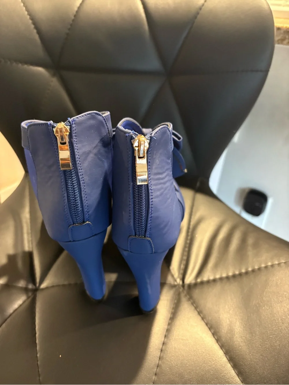 Blue Women's Peep-Toe Tie-Front Heels